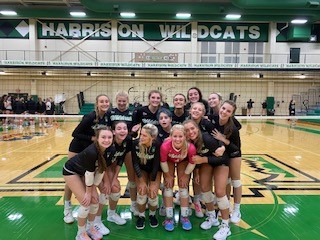 Girls Volleyball Team on the court